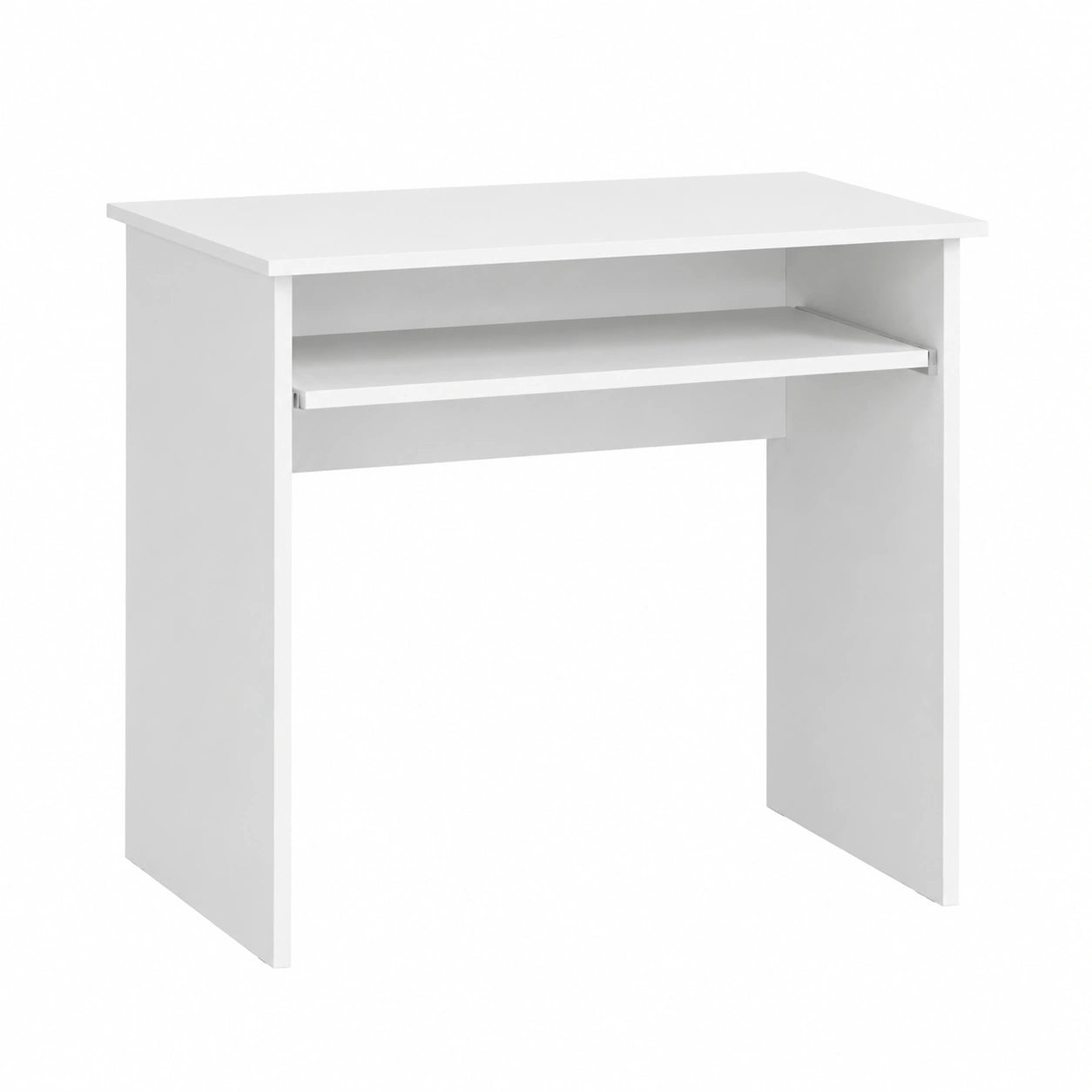 Scrivania per Computer con Ripiano Tastiera Estraibile, 68x51x74 cm, Bianco per Camerette e Uffici