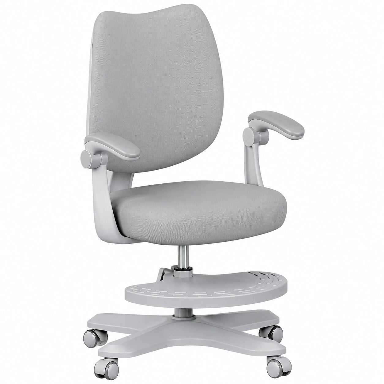 Sedia Ergonomica per Bambini MARK ADLER Junior 4.6 con Altezza e Schienale Regolabili, Rotazione a 360°, e Poggiapiedi - Grigio