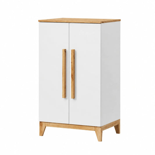 Armadio per Bambini Mailo, Bianco e Artisan, 70x120 cm, Design Minimalista