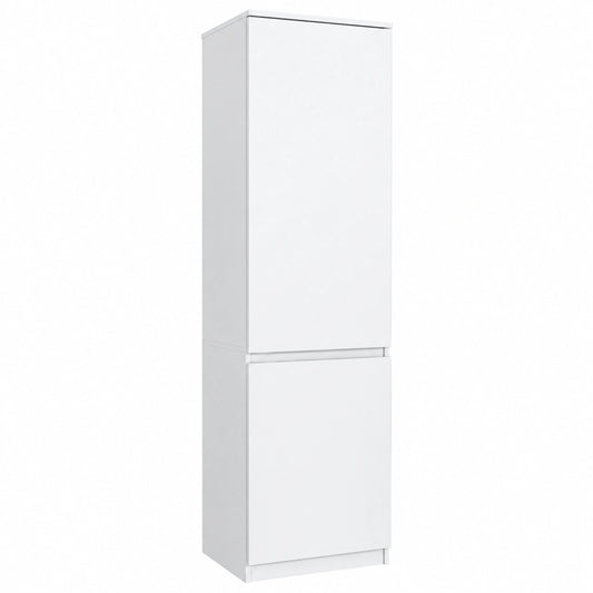 Scarpiera Verticale Salvaspazio con Ante e Ripiani, Bianco 50x39x180 cm