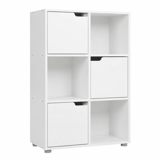 Scaffale a 6 Cubi con Ante in Legno per Casa e Ufficio