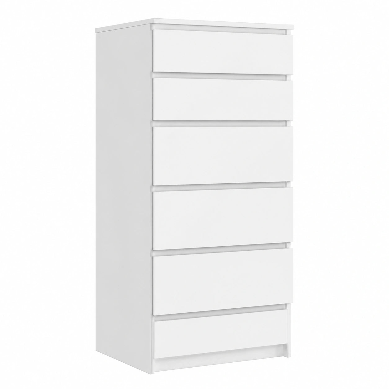 Cassettiera Moderna AKORD K60, 6 Cassetti, Bianco, 60x130x40 cm