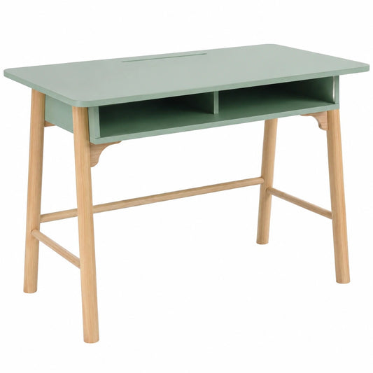 Tavolo Bimbi Verde Acqua con Ripiani in Legno Stabile 70x90x50 cm