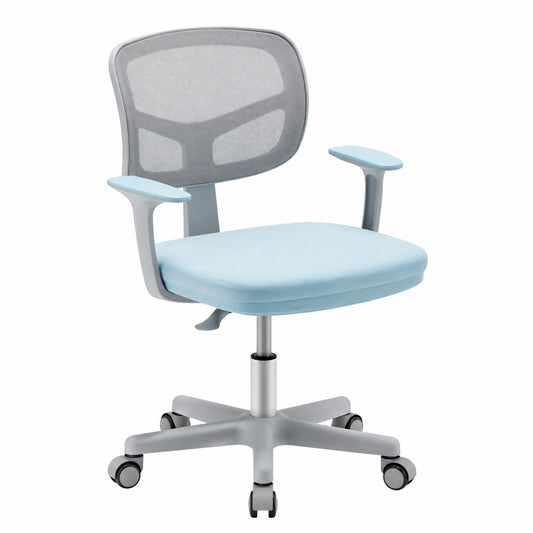 Sedia Ergonomica per Bambini 3-10 Anni, Altezza Regolabile e Sedile Girevole in Rete, Blu